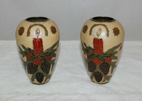 Brass Enamel On Brass Holiday Vases India