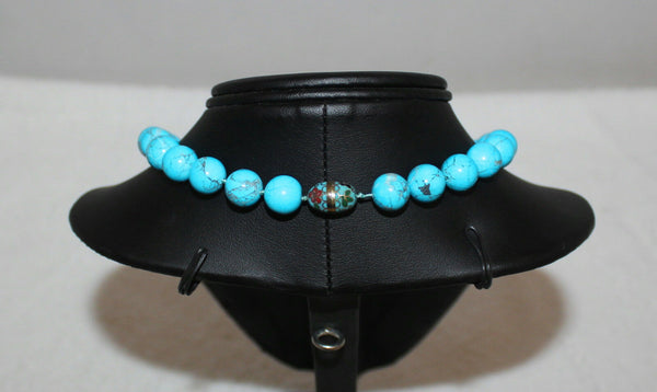 Turquoise Bead Necklace 18"