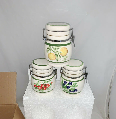 Ceramic Lidded Jar Fruit Candles
