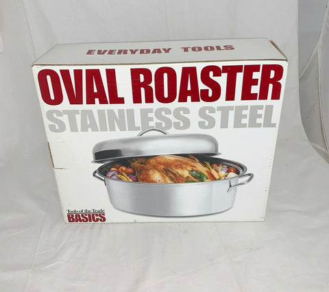 Basics 16" Oval Roaster Stainless Steel Pot