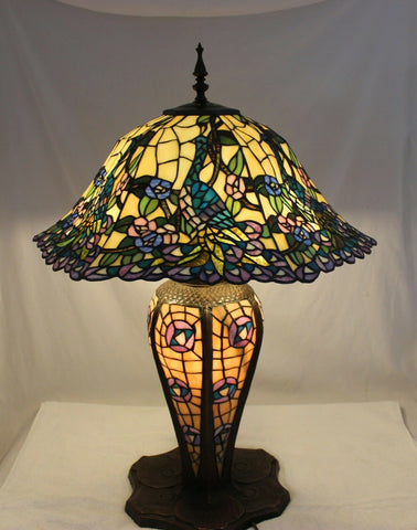 Amazon Peacock Stained Glass Table Lamp