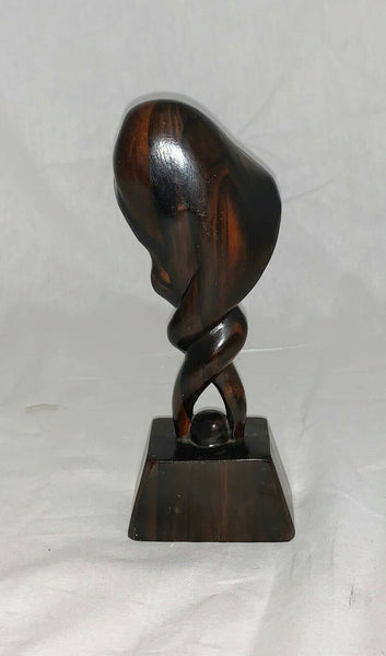Wooden Hand Carved Woman Head Sculpture