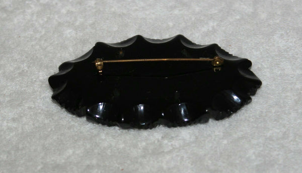 Bakelite Black Rose Pin Brooch