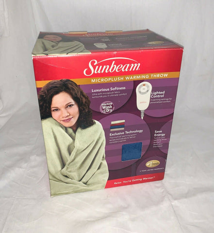 Sunbeam Micro Plush Warming Throw Blanket