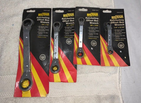 Offset Ratcheting Box Wrench's 1/4" to 7/8"